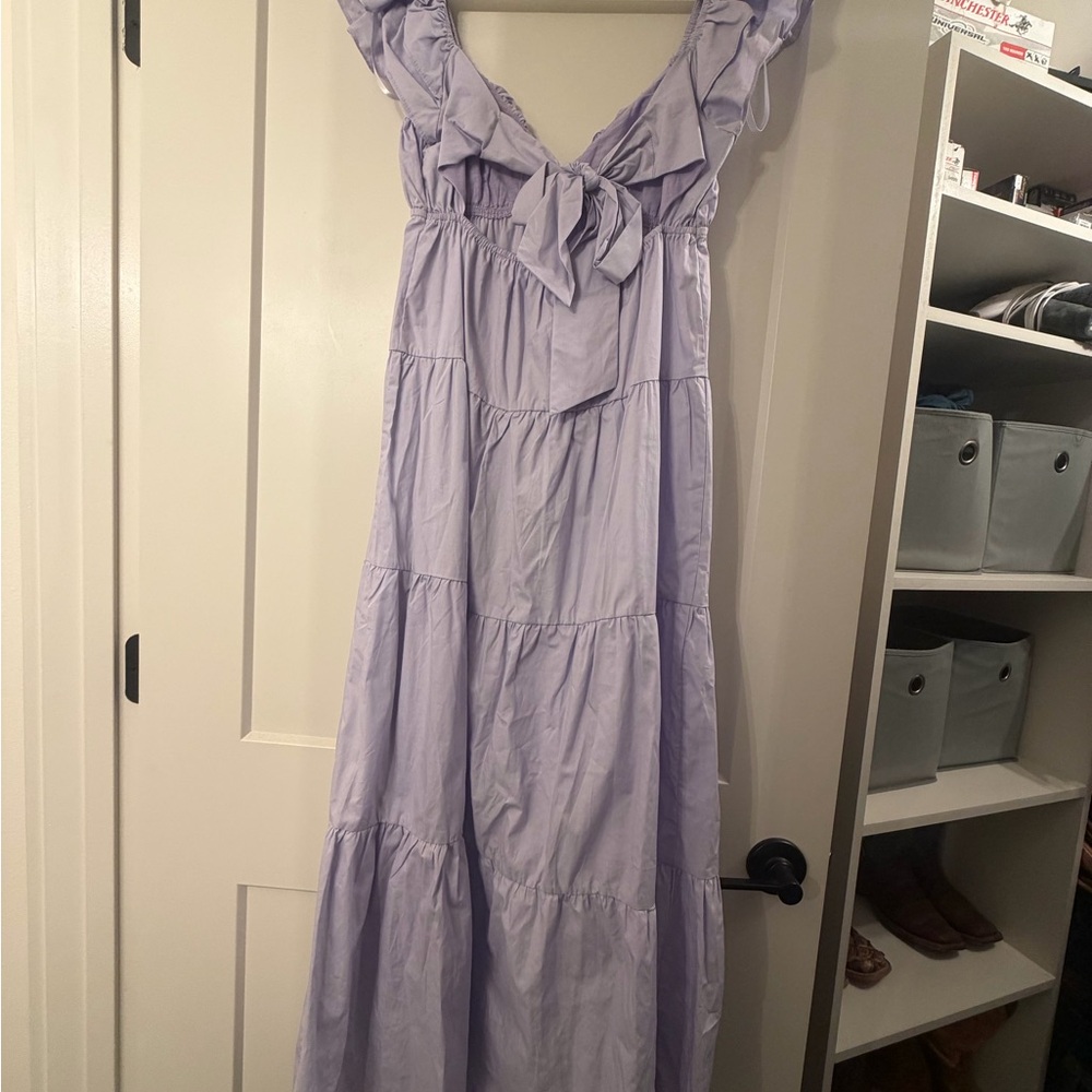 Lilac Ruffle Sleeve Dress - Picture 5 of 9